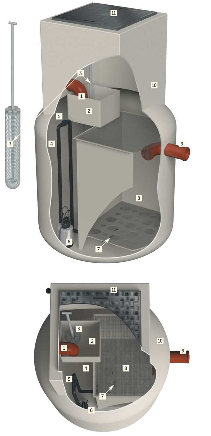 Marsh Phos-Lite illustration cutaway with numerical annotation